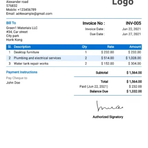 150 Professional Invoice Template – Modern & Editable (MS Word, Excel, Google Docs